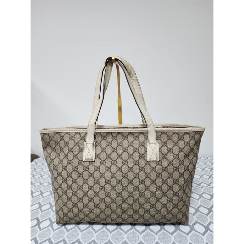 Authentic Gucci GG Supreme Tote Bag Brown/Off-White - Picture 3 of 16
